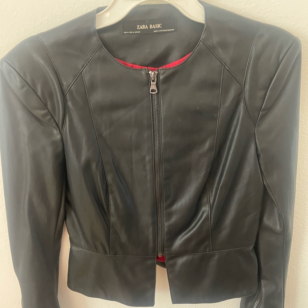 Zara faux leather jacket